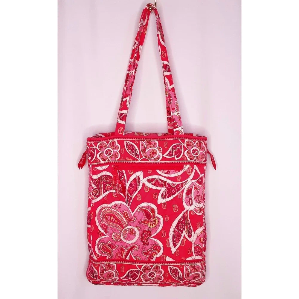 💎Vera Bradley Rosy Posies Laptop Tote Bag Pink Paisley