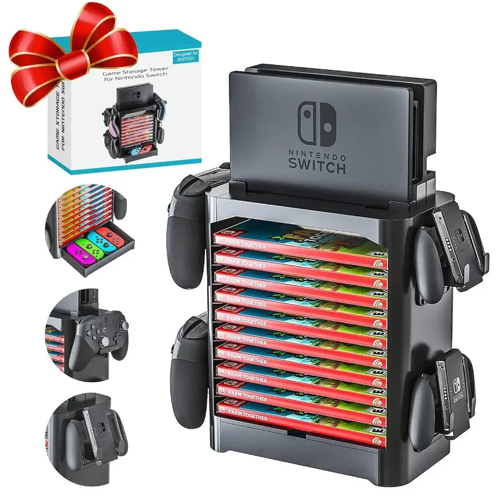 Game Storage Tower for Nintendo Switch (Black) - Nintendo Switch Game Holder