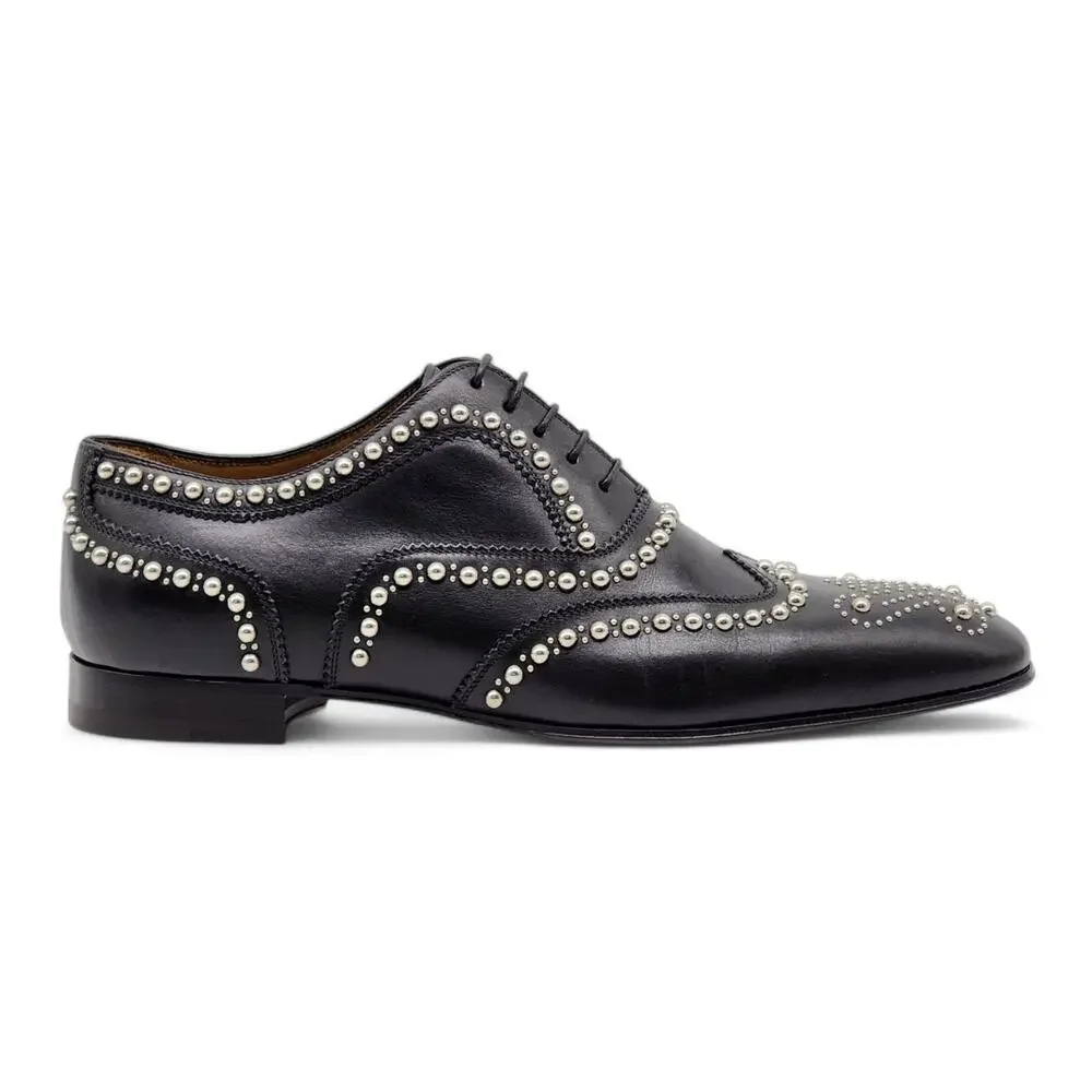 Christian Louboutin Charlie Clou Studded OxfordS - Leather - Black 42 9US $1395