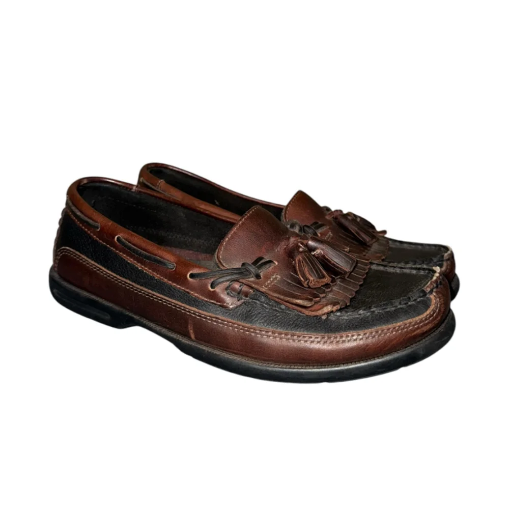 Sperry Leather Slip On Tassel Leather Loafer Brown Black Size 8.5