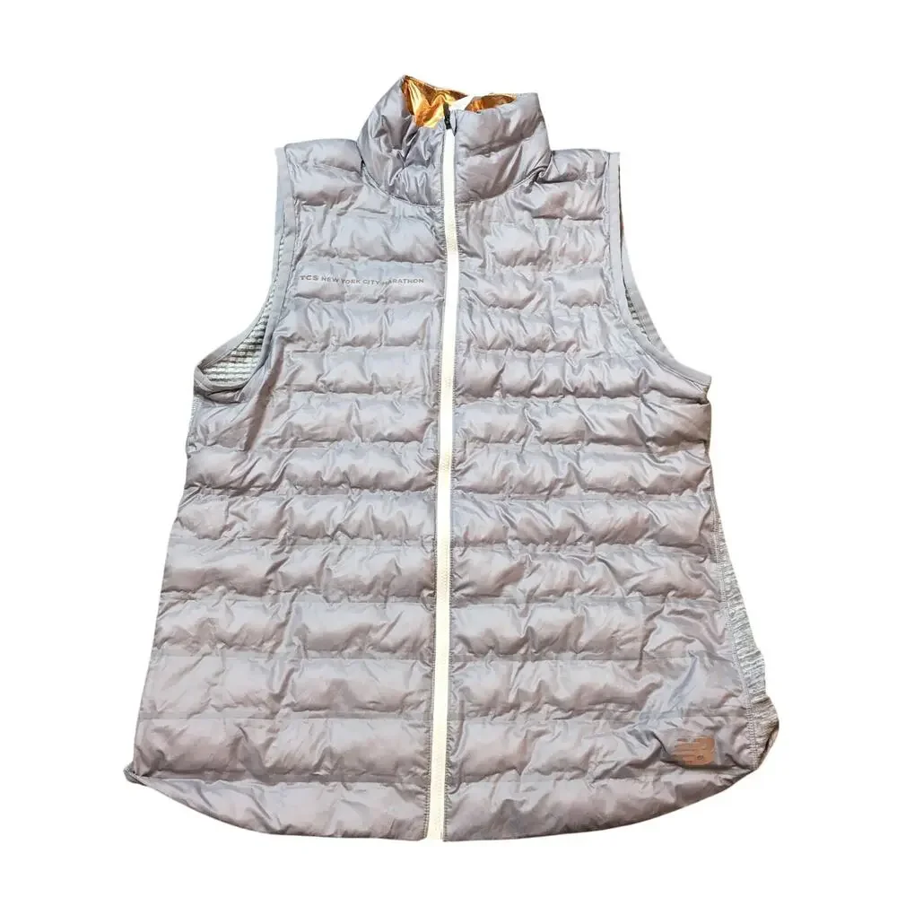 New Balance Thin Puff Vest TCS New York City Marathon Grey / Gold Women Medium