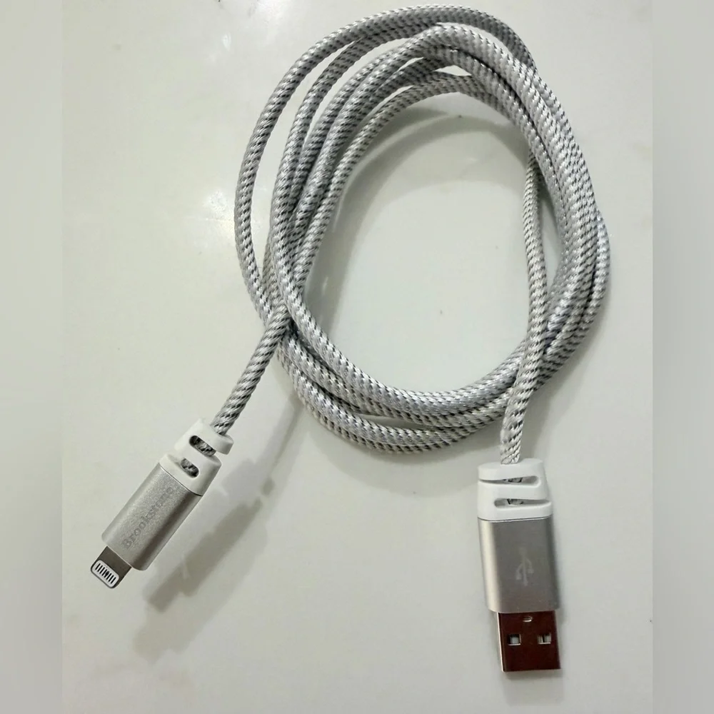Brookstone Braided Silver USB Charging Cable