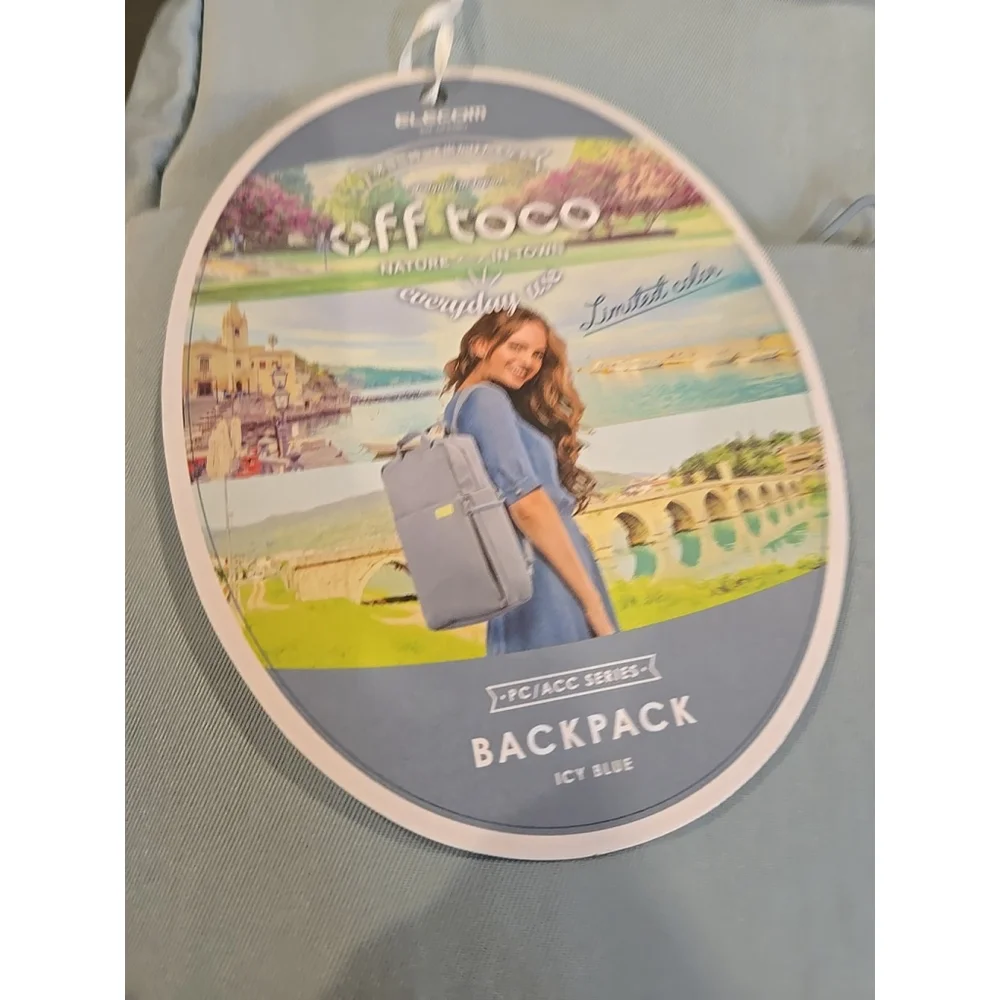 Elecom Off Taco Backpack In Icy Blue NWT Very Nice Bag! Adjustable Straps (A-19)