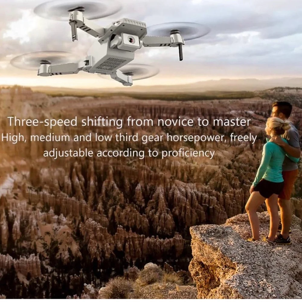 E88 Pro Foldable Drone - Black with camera, transmitting drone, orbiting NWT