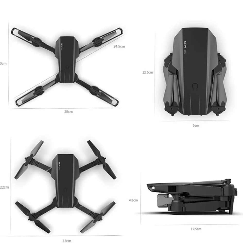 E88 Pro Foldable Drone - Black with camera, transmitting drone, orbiting NWT