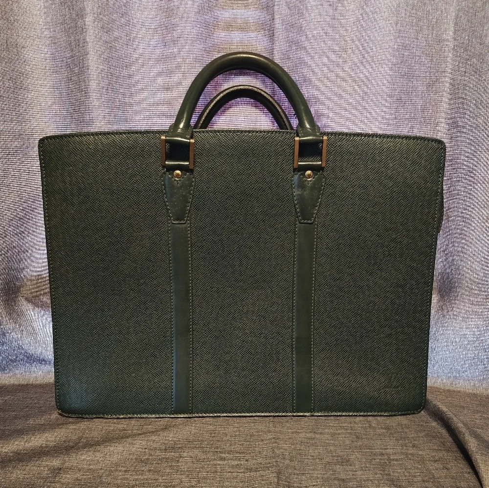 Louis Vuitton Green Taiga Leather Briefcase
