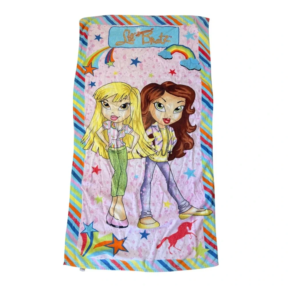 Y2K 2000s Lil Bratz Vintage Beach Towel Rainbow Towel