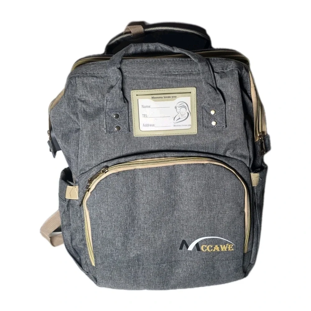 Diaper Bag Backpack Multifunctional Baby Changing Bag With Foldable Crib More