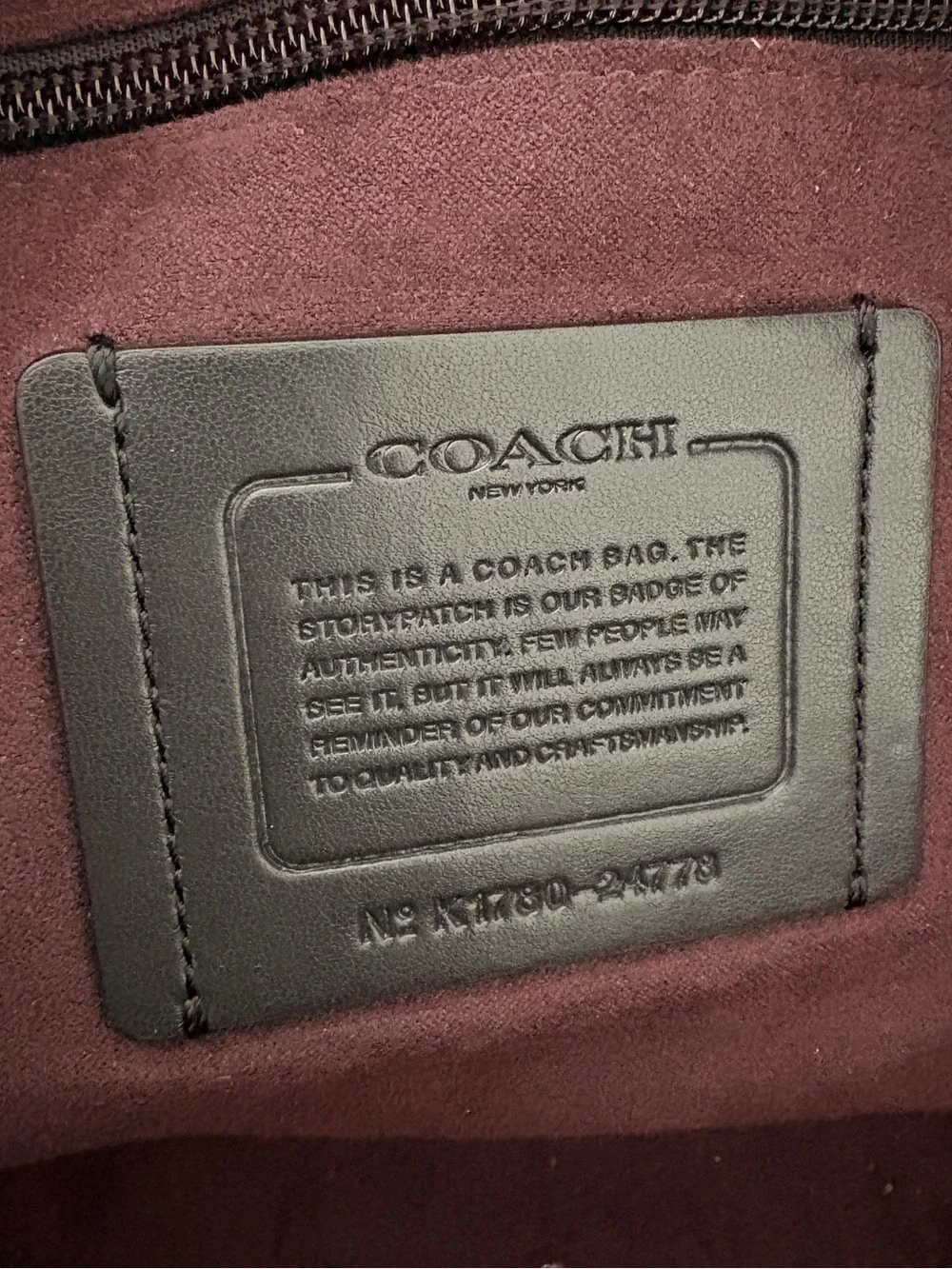 Coach black textured