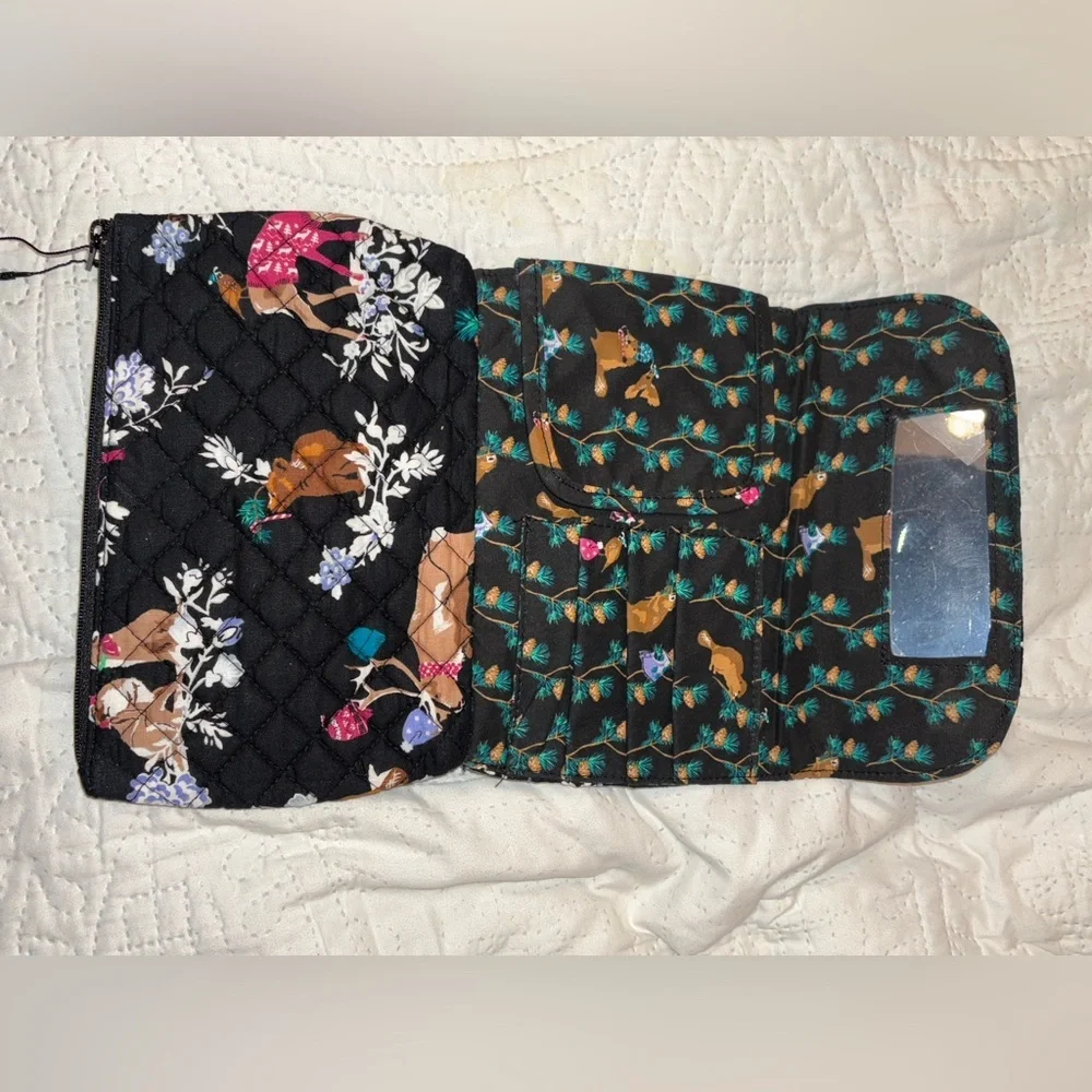 NWT Vera Bradley Merry Mischielf Brush and Cosmetic Bag