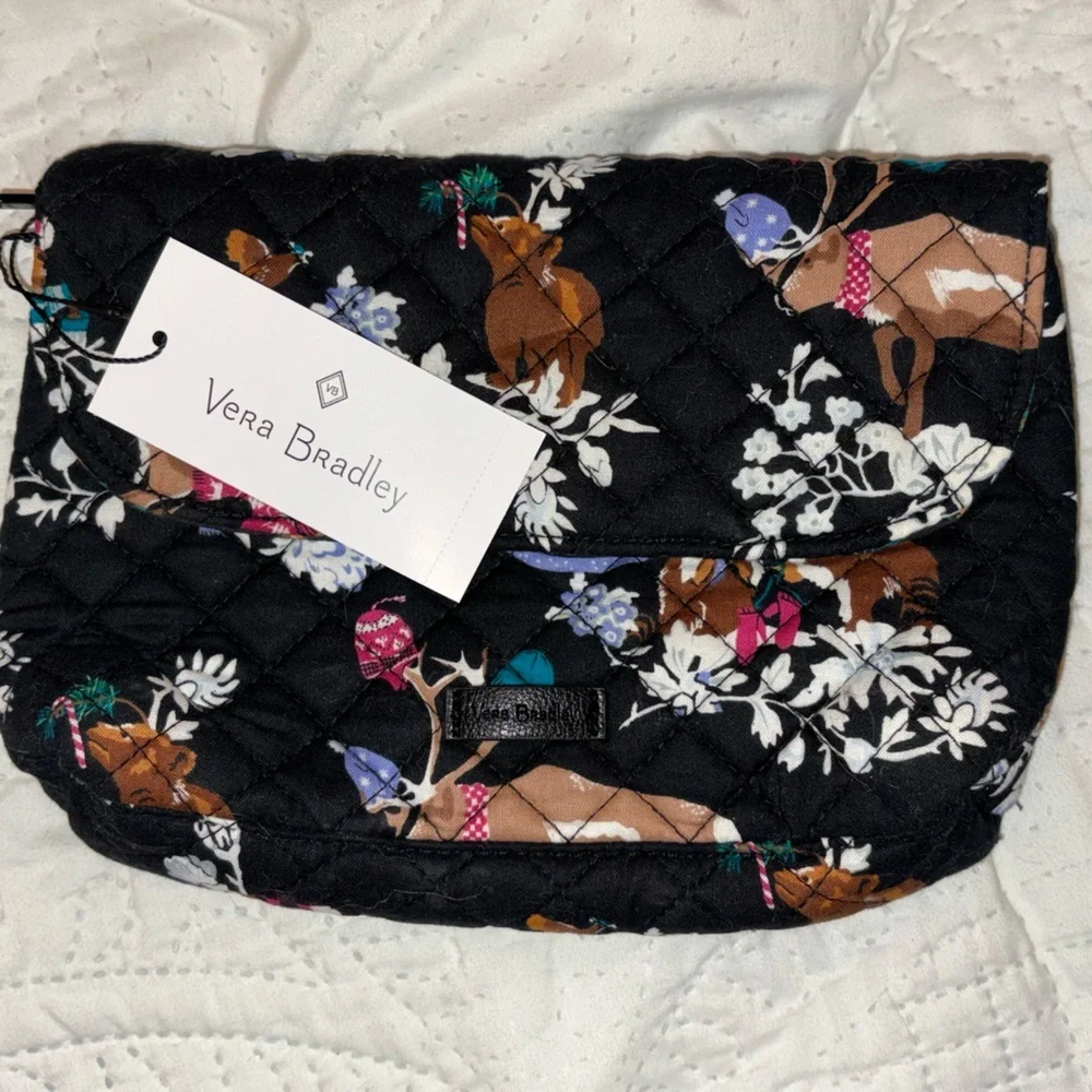 NWT Vera Bradley Merry Mischielf Brush and Cosmetic Bag