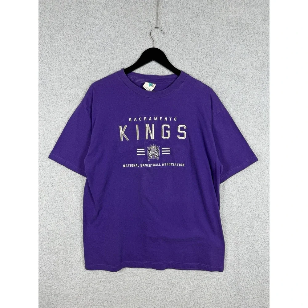 Vintage Tour Champ Sacramento Kings Mens XL NBA Basketball‎ T-Shirt Purple 90s