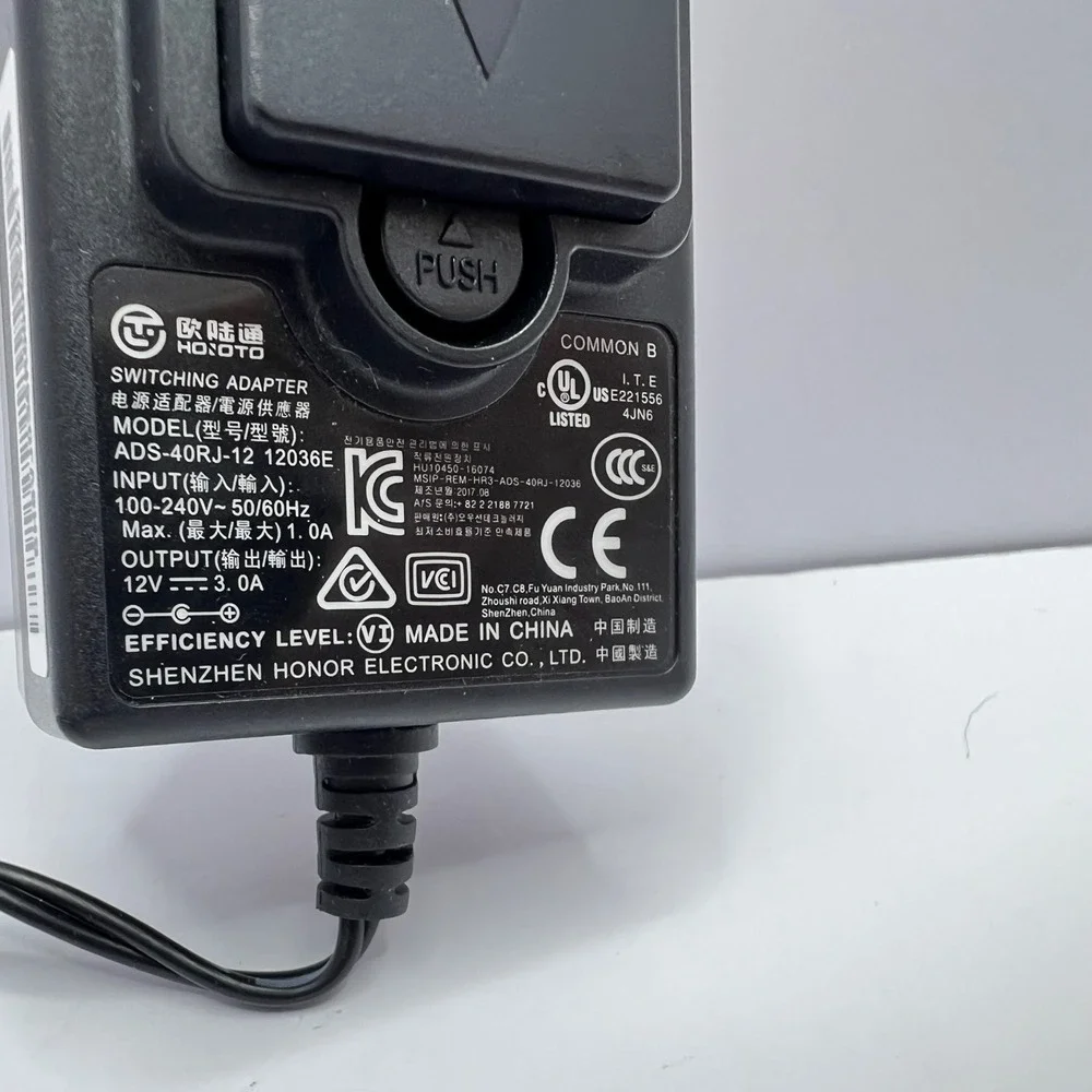 Shenzhen Honor Power Adapter ADS-40RJ-12 12036E 12V 3A 36W Switching Charger