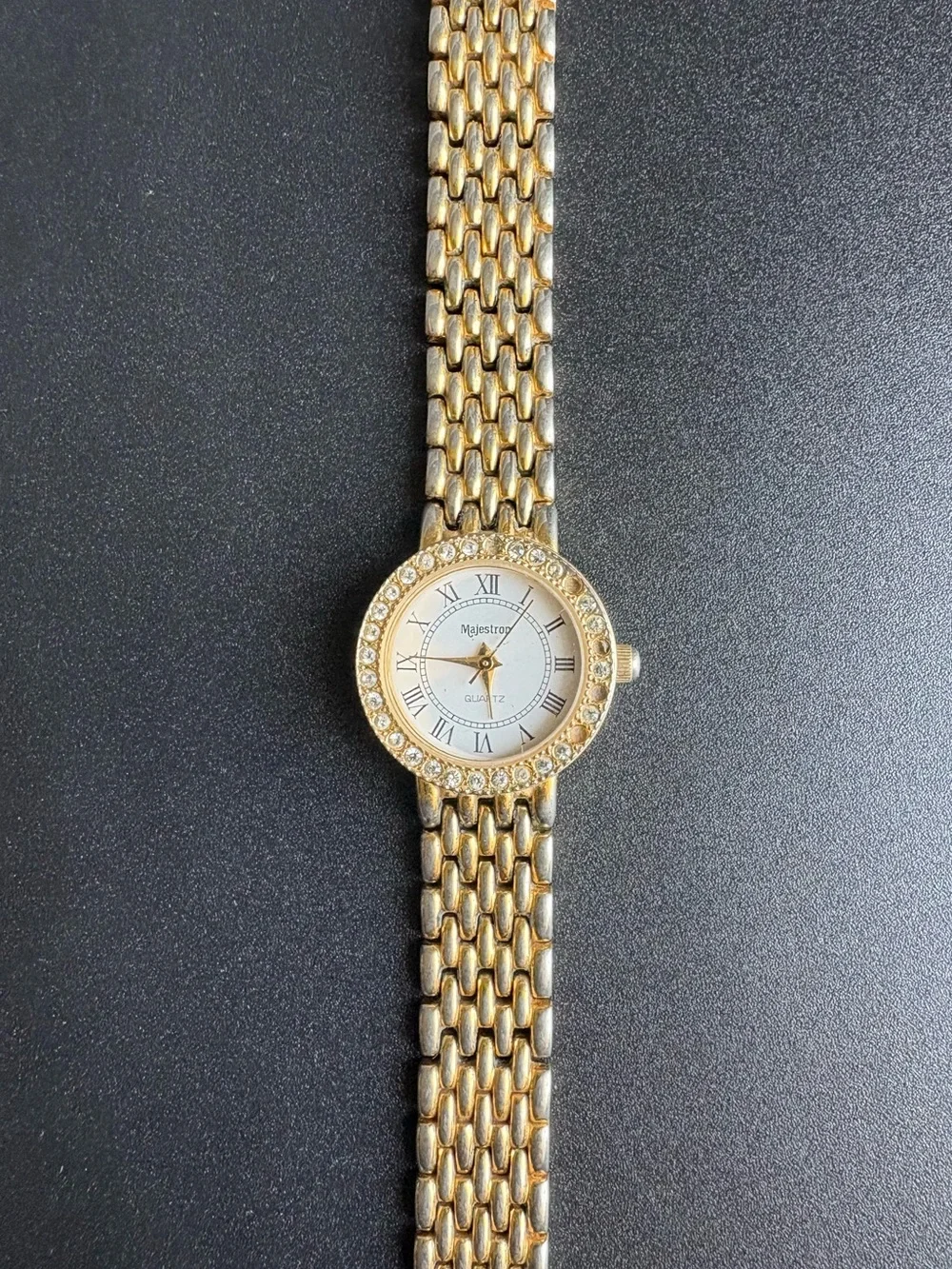 Gold-Tone Crystal Women’s Bracelet Watch