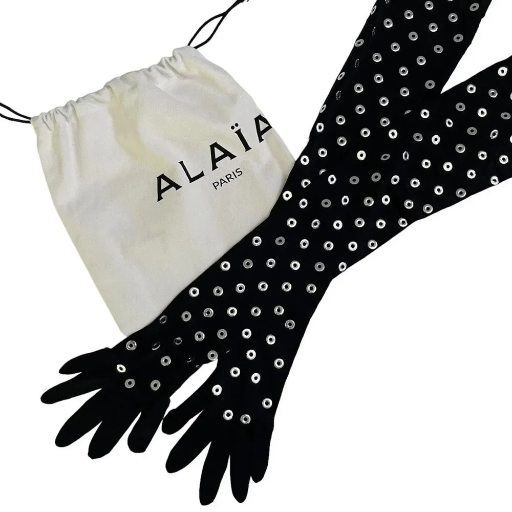 ALAÏA eyelet gloves