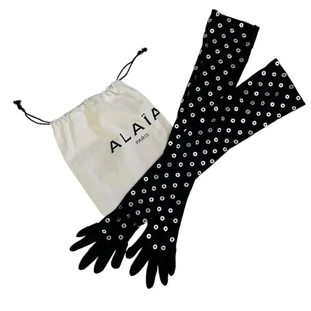 ALAÏA eyelet gloves