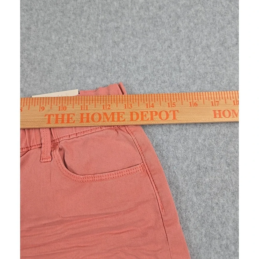 SO Jean Shorts Girls Size 14 High Rise Denim Coral Pink Paper Bag Waist NWT