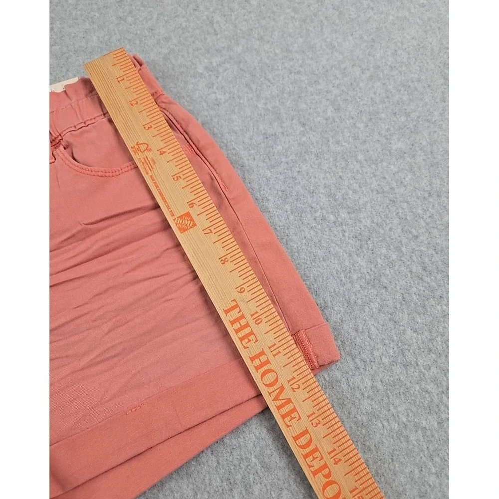 SO Jean Shorts Girls Size 14 High Rise Denim Coral Pink Paper Bag Waist NWT