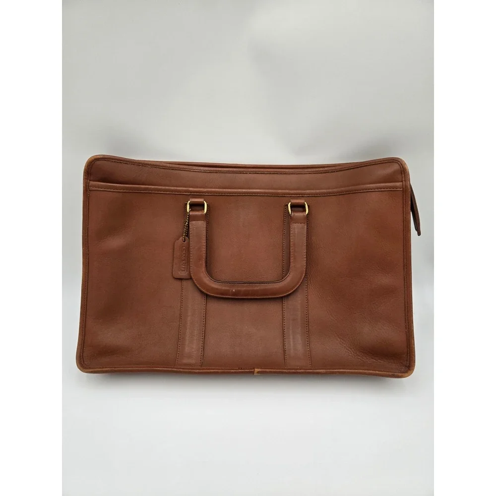 Vintage Coach Embassy Briefcase 5090‎ British Tan Leather Messenger Bag USA Made