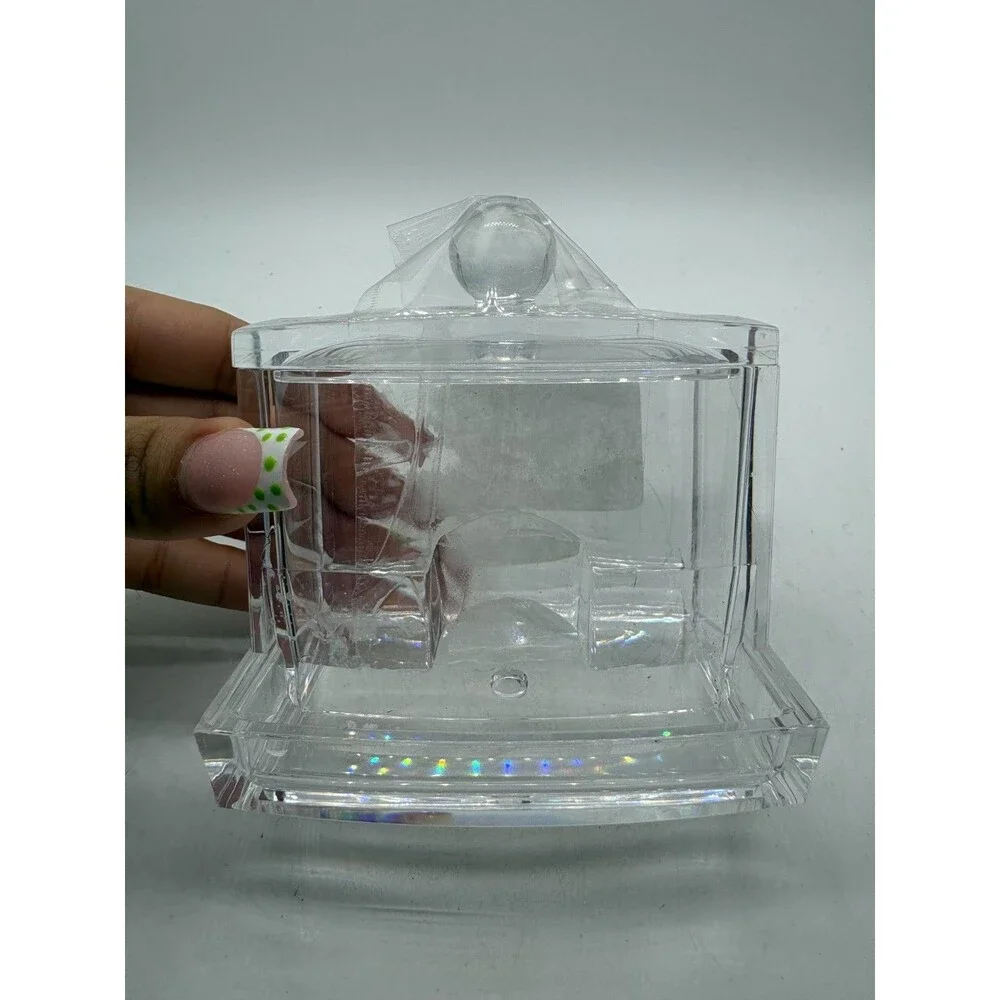 Cotton Swab Holder Organizer Clear Plastic Storage Box Chest Cosmetic