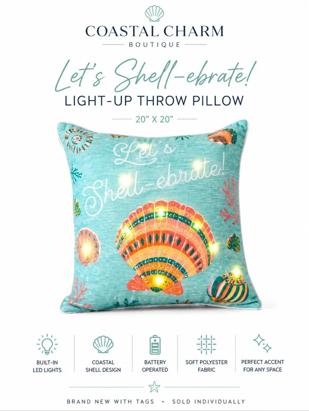 Coastal Light-Up Throw Pillow – 