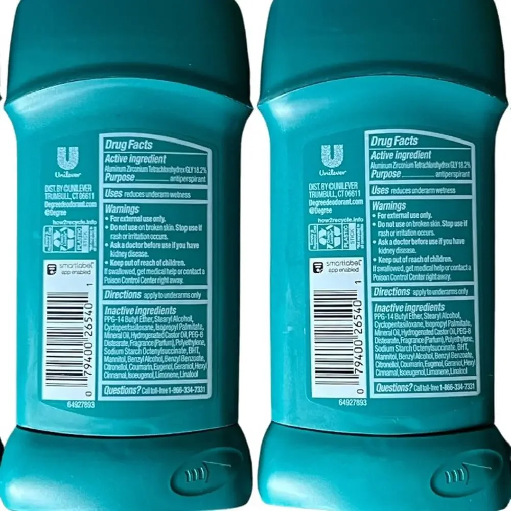 Lot 4 Degree 48H Antiperspirant Deodorant Stick Cool Rush 2.7 oz