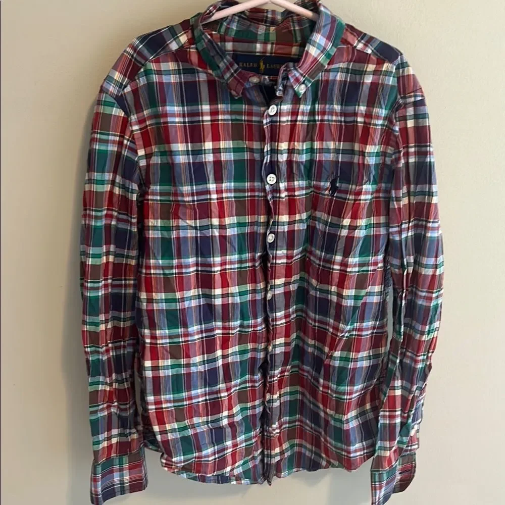Ralph Lauren Boys Long Sleeve Button Down Shirt. Size Medium (10-12)