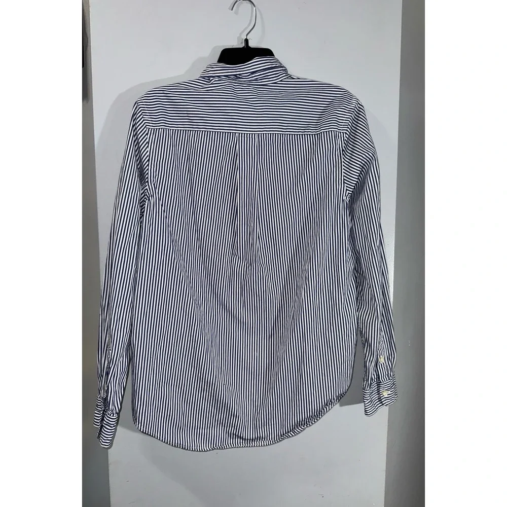 Ralph Lauren blue white striped button down green pony‎ boys XL 14-16