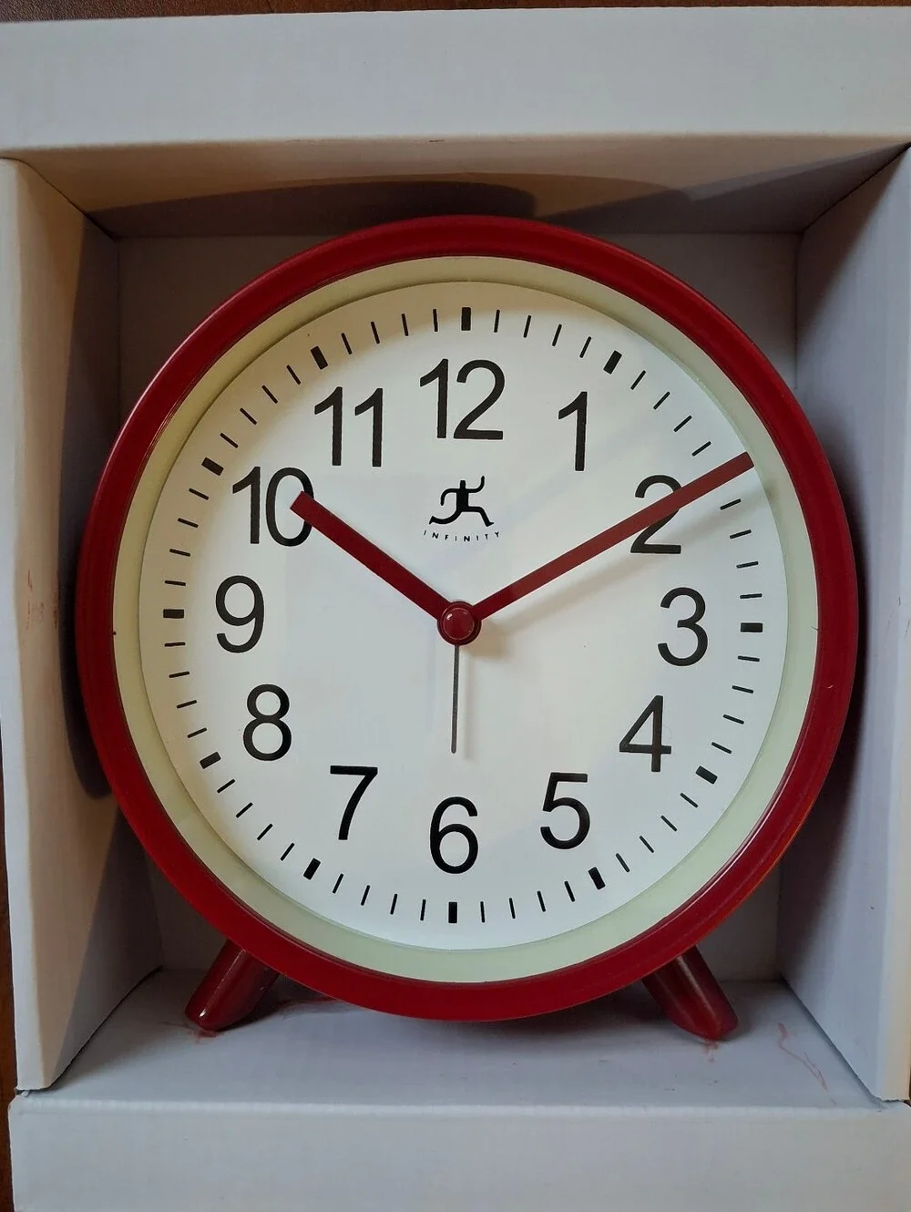 Red Infinity Tabletop Clock  15684RD-4360