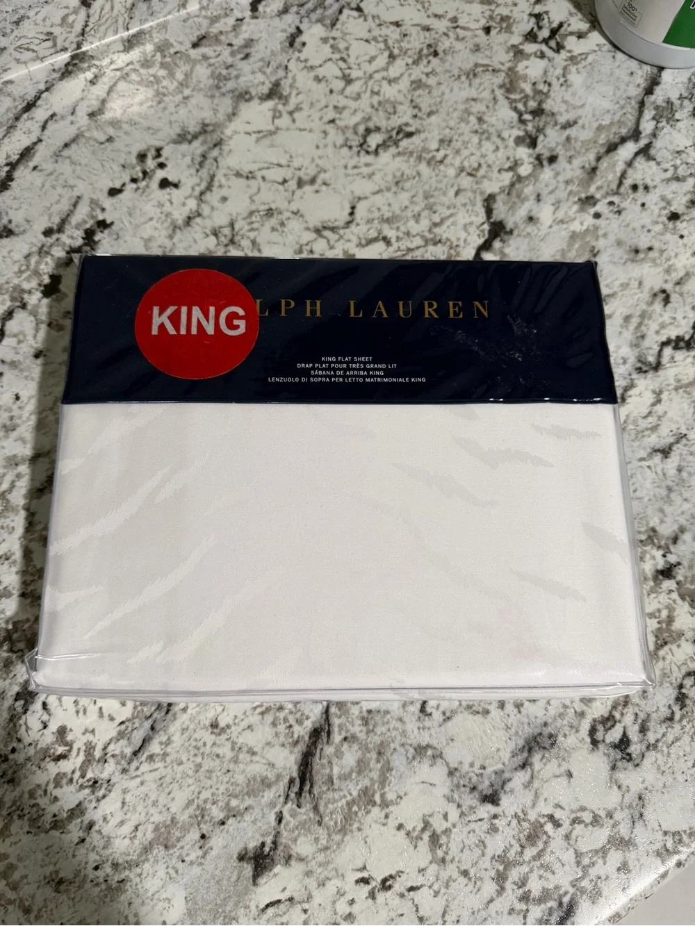 Ralph Lauren Home Olivia Collection Mirada 100% Cotton Flat Sheet - KING - White