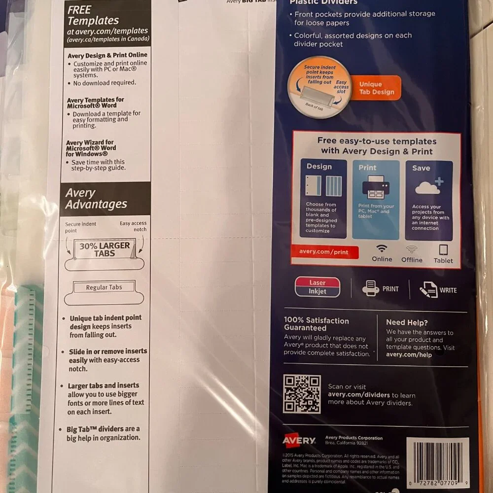 Avery big tab