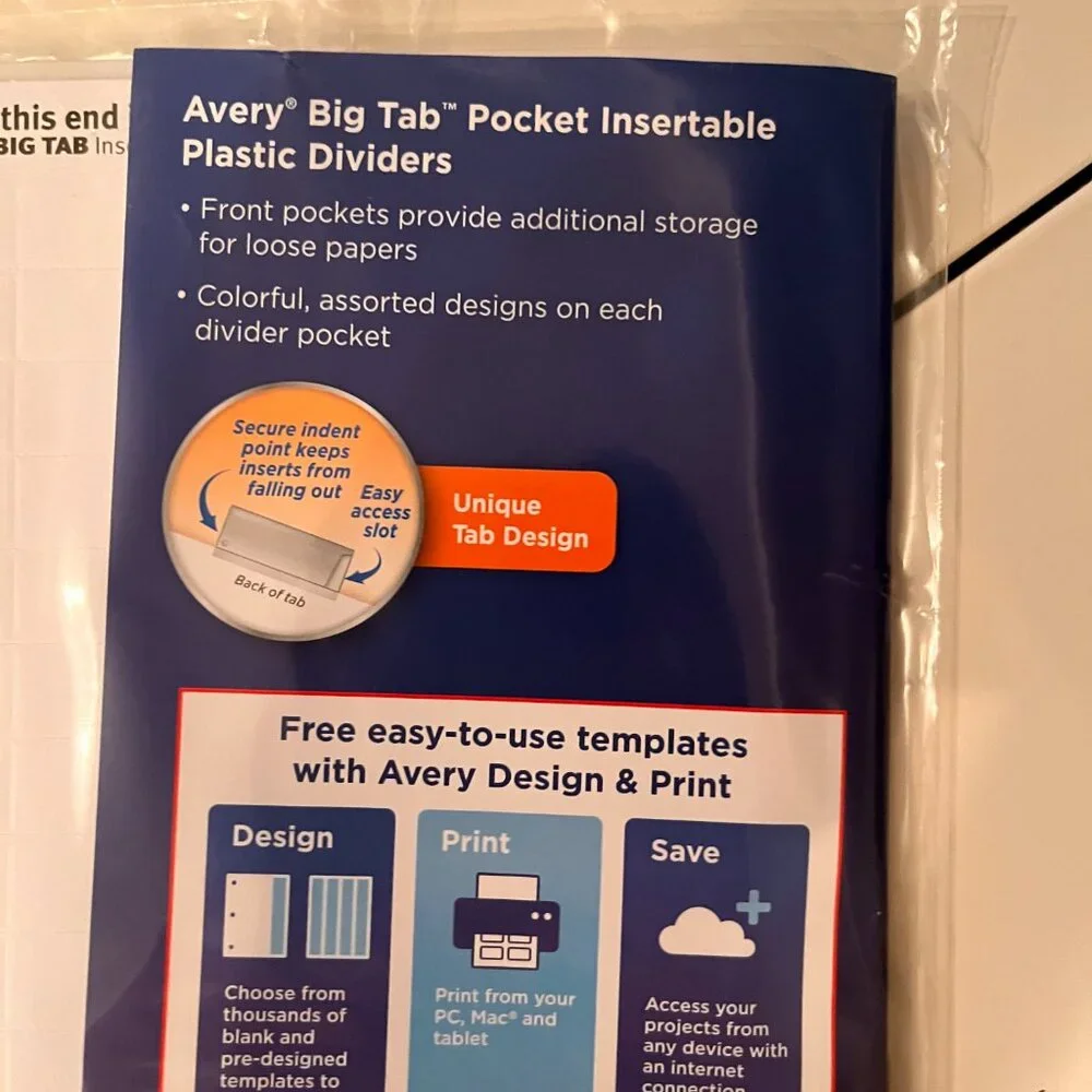 Avery big tab