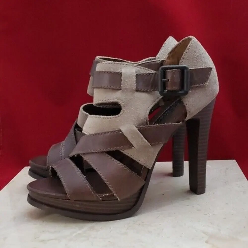 Calvin Klein Jeans Heels Two Tone Brown Heels - Size 7.5