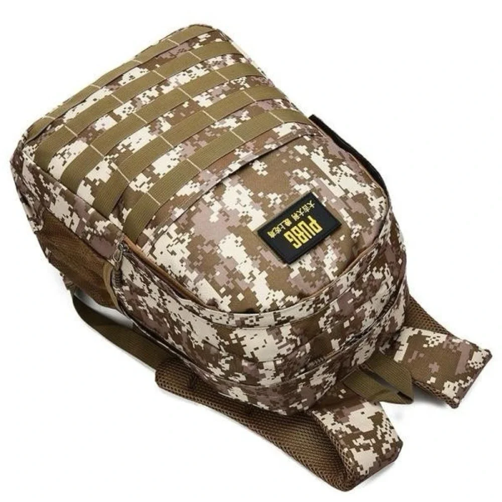 Brown Digital Camouflage Water Resistant School Backpack with 3 Compartments New