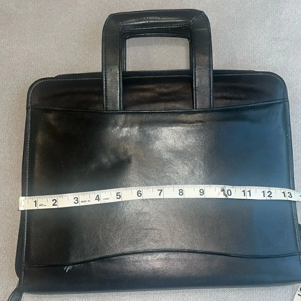 Vintage Scully black leather binder briefcase.