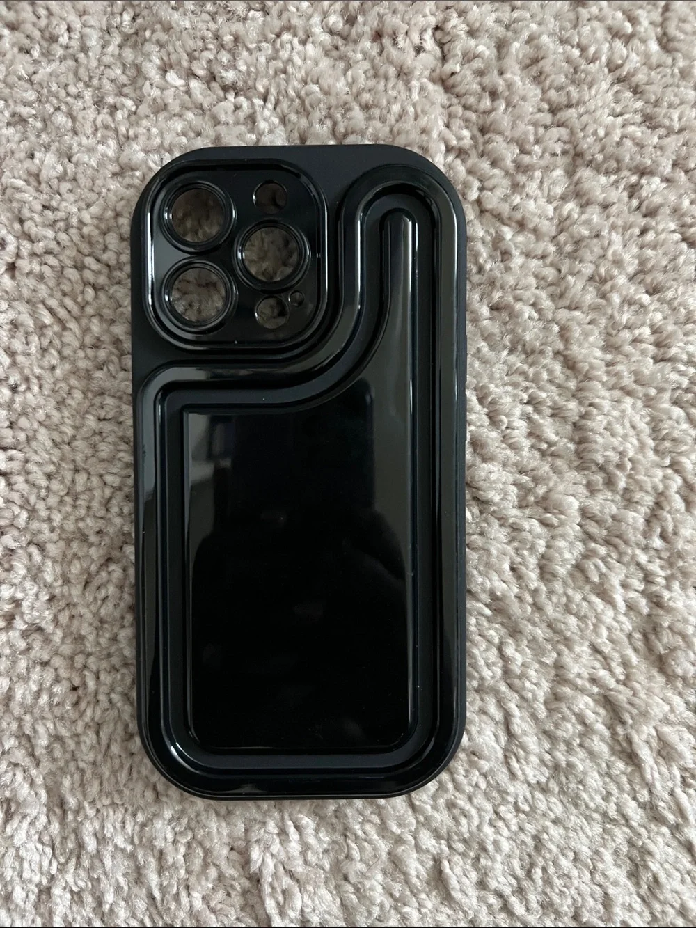 Glossy Black Protective Phone Case for Women Accessories