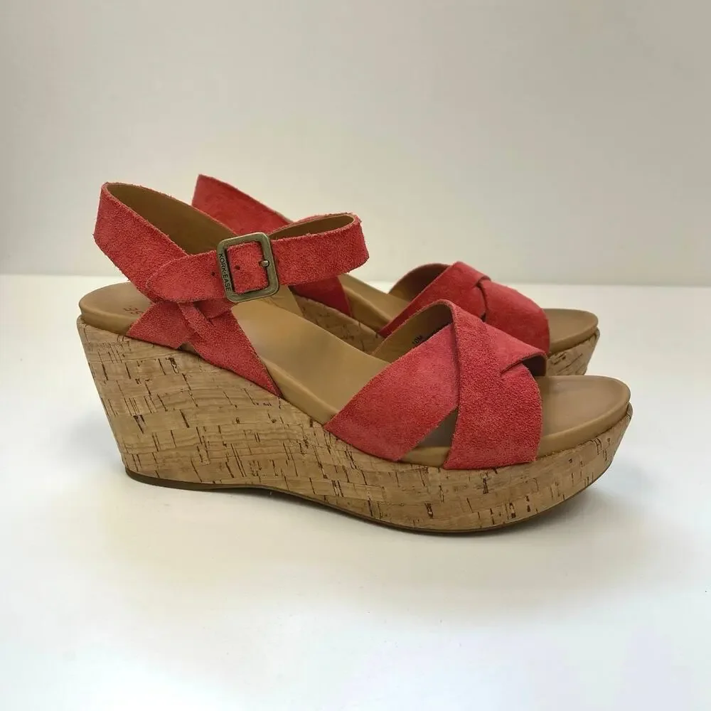 Kork-Ease Ava 2.0 Cork Wedge Platform Sandal Comfort Suede Leather Summer 10M