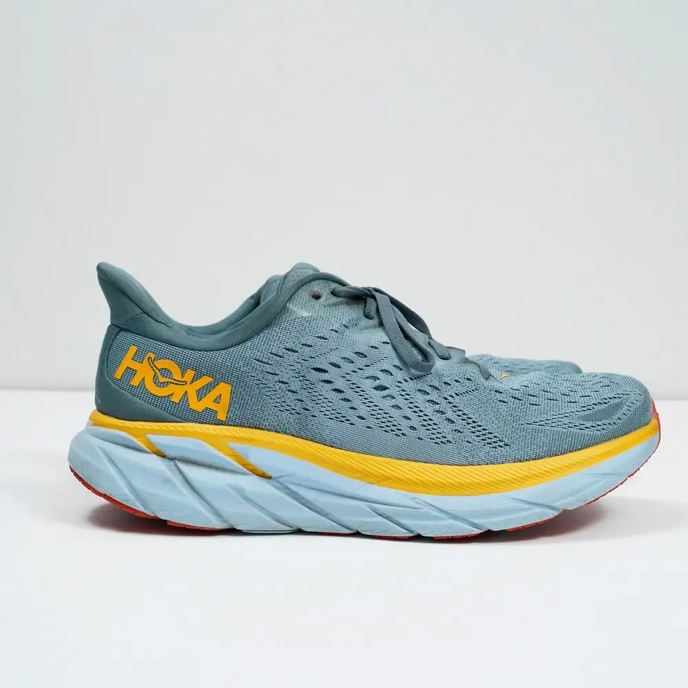 HOKA Clifton 8 Goblin Blue Mountain Spring Running Shoes Men's US 11 D