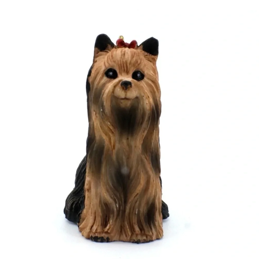 Yorkie Dog Ornament Vintage Figurine Pet Lover Christmas Decor Holiday Gifts
