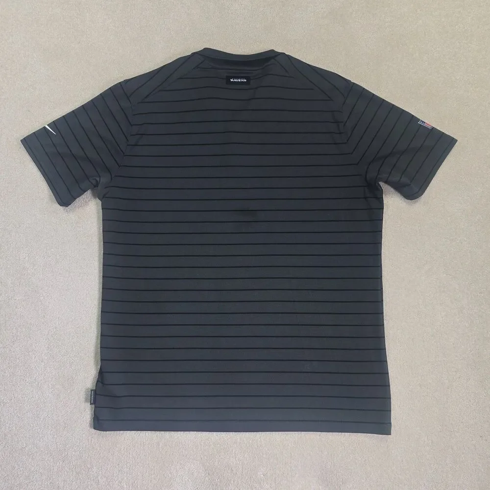 Baltimore Ravens Shirt Men's Large Gray NFL Football Dri Fit On Field Nike Polo
