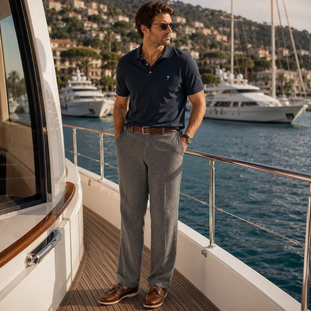 Tommy Bahama Dress Pants Mens 36x32 Blue Striped Flat Front Silk Yacht Resort