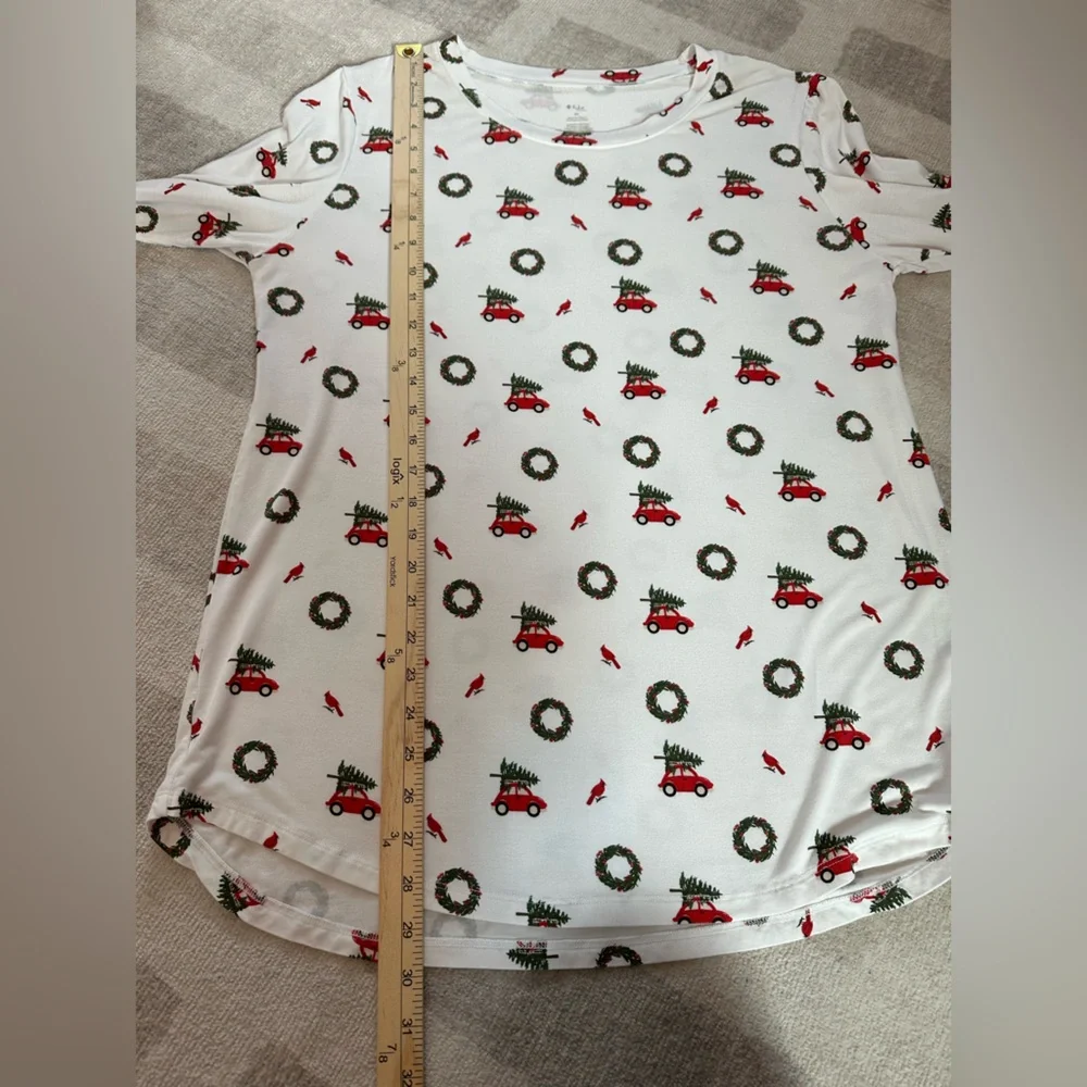Kyte Women’s Christmas’s Holiday Wreath Long Sleeve Bamboo Pajama Top (Size XL)