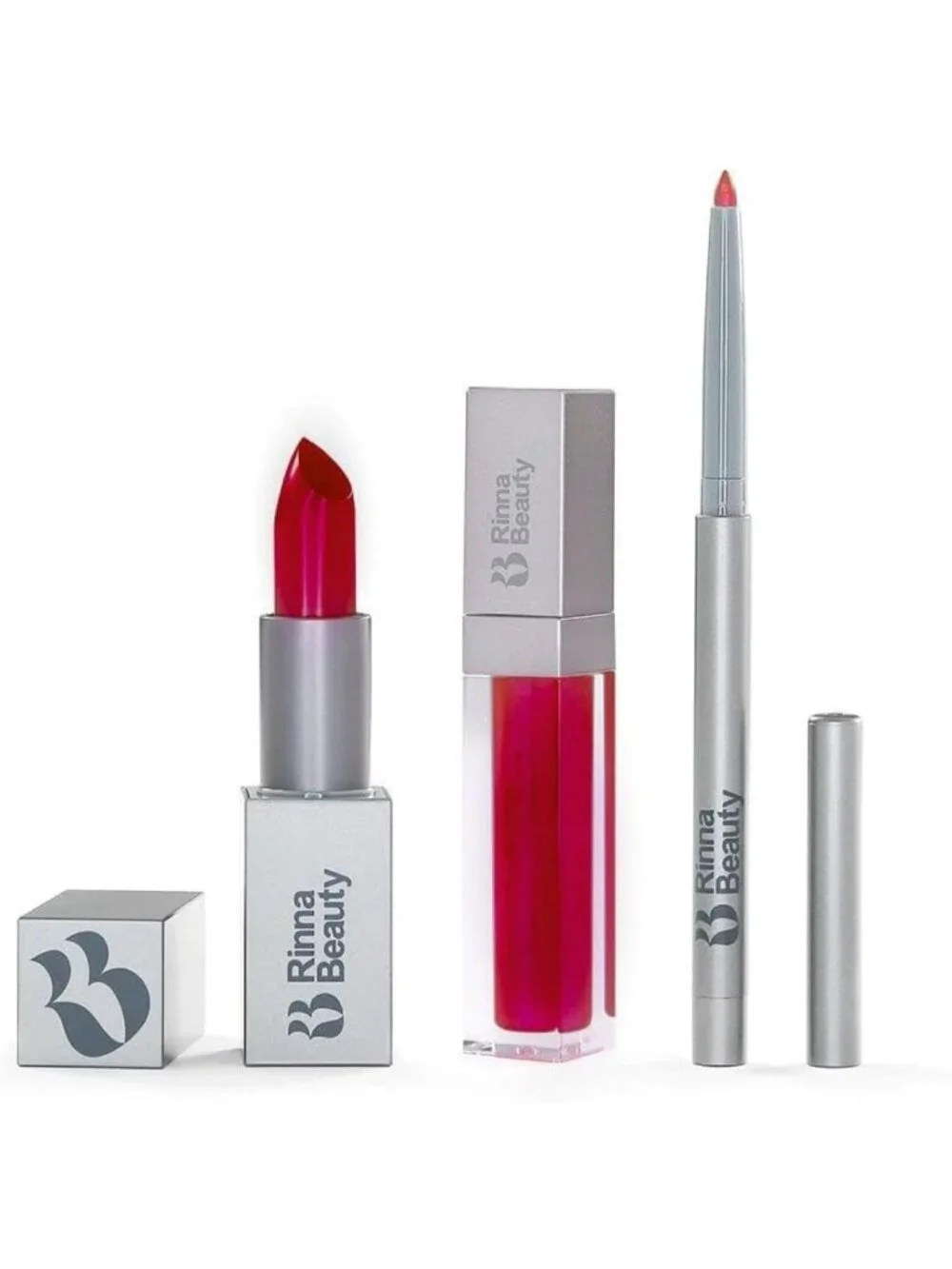 All-in-One Vegan Lip Kit - Long-Lasting Berry Lipstick, Gloss & Liner