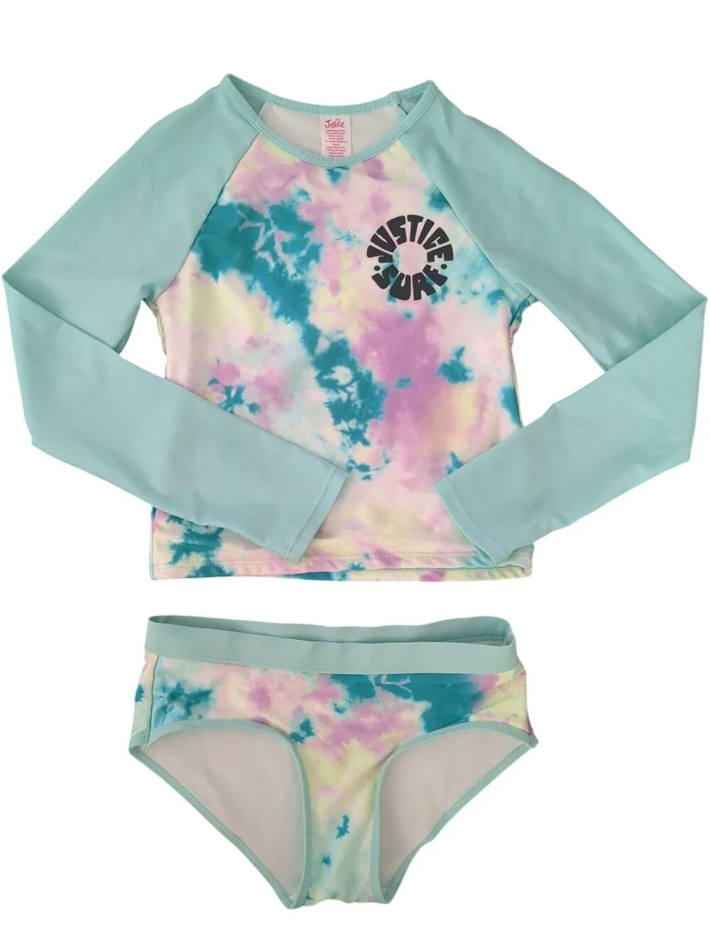 Two Sets Justice Girls 2-Piece Swimsuits (Size S/7/8)