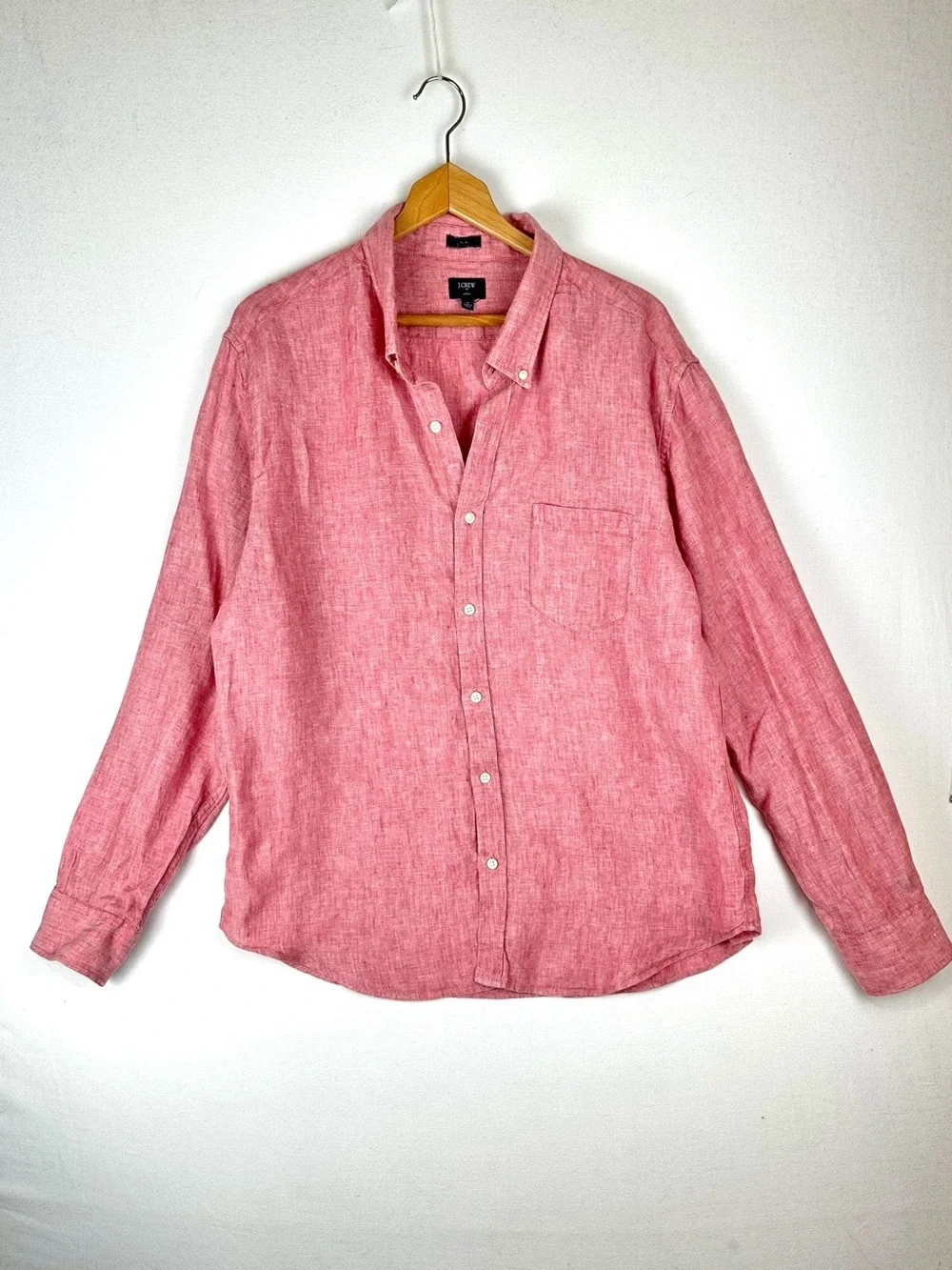 J Crew Linen Button Down Shirt Long Sleeve Slim Resort Business Casual