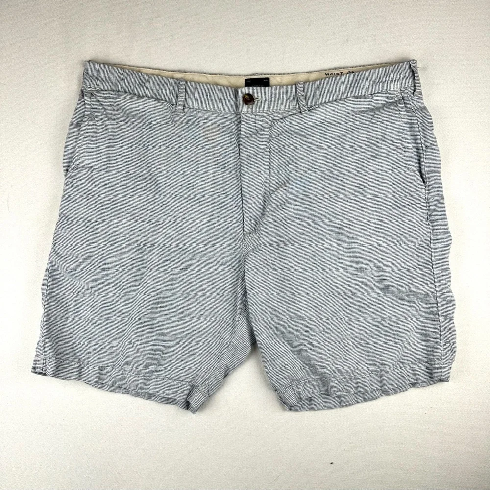 J Crew Pinstripe Linen Shorts 9