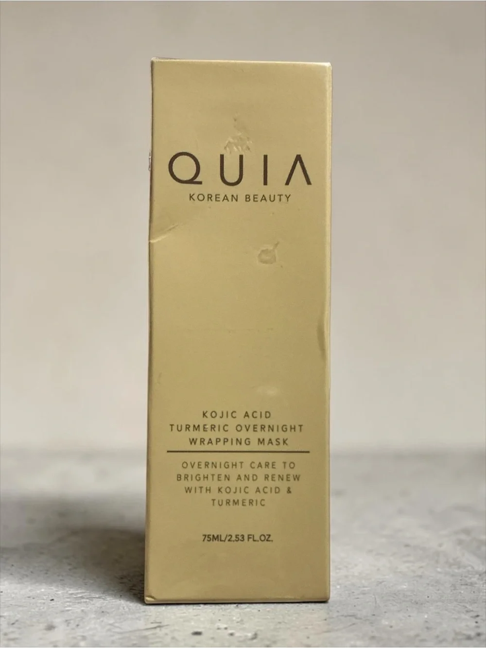 New In Box! QUIA Korean Beauty Kojic Acid Turmeric Overnight Mask 75ml