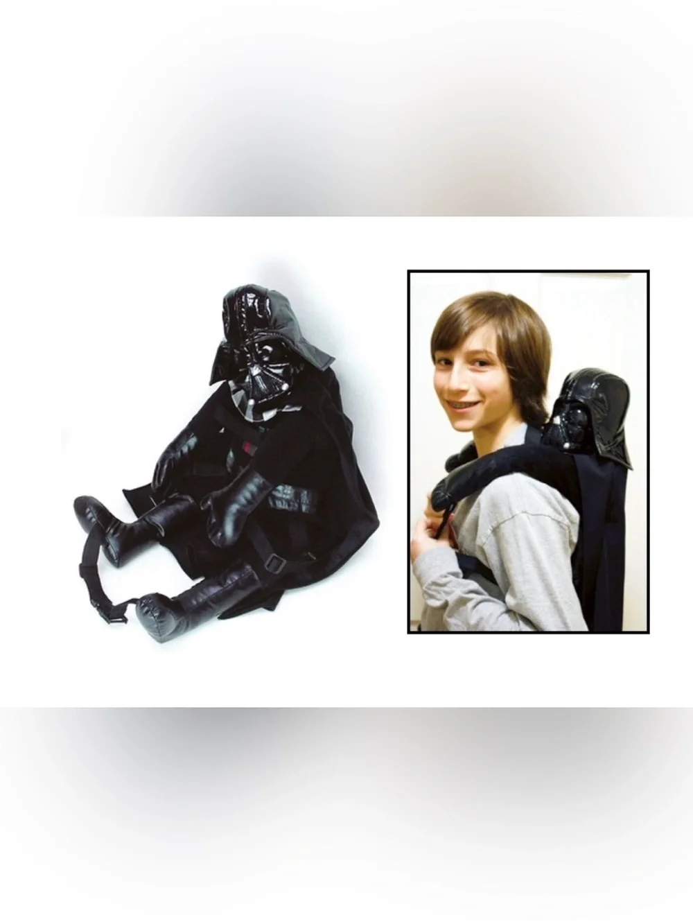 Vintage Star Wars Black Darth Vader Plush Character Backpack