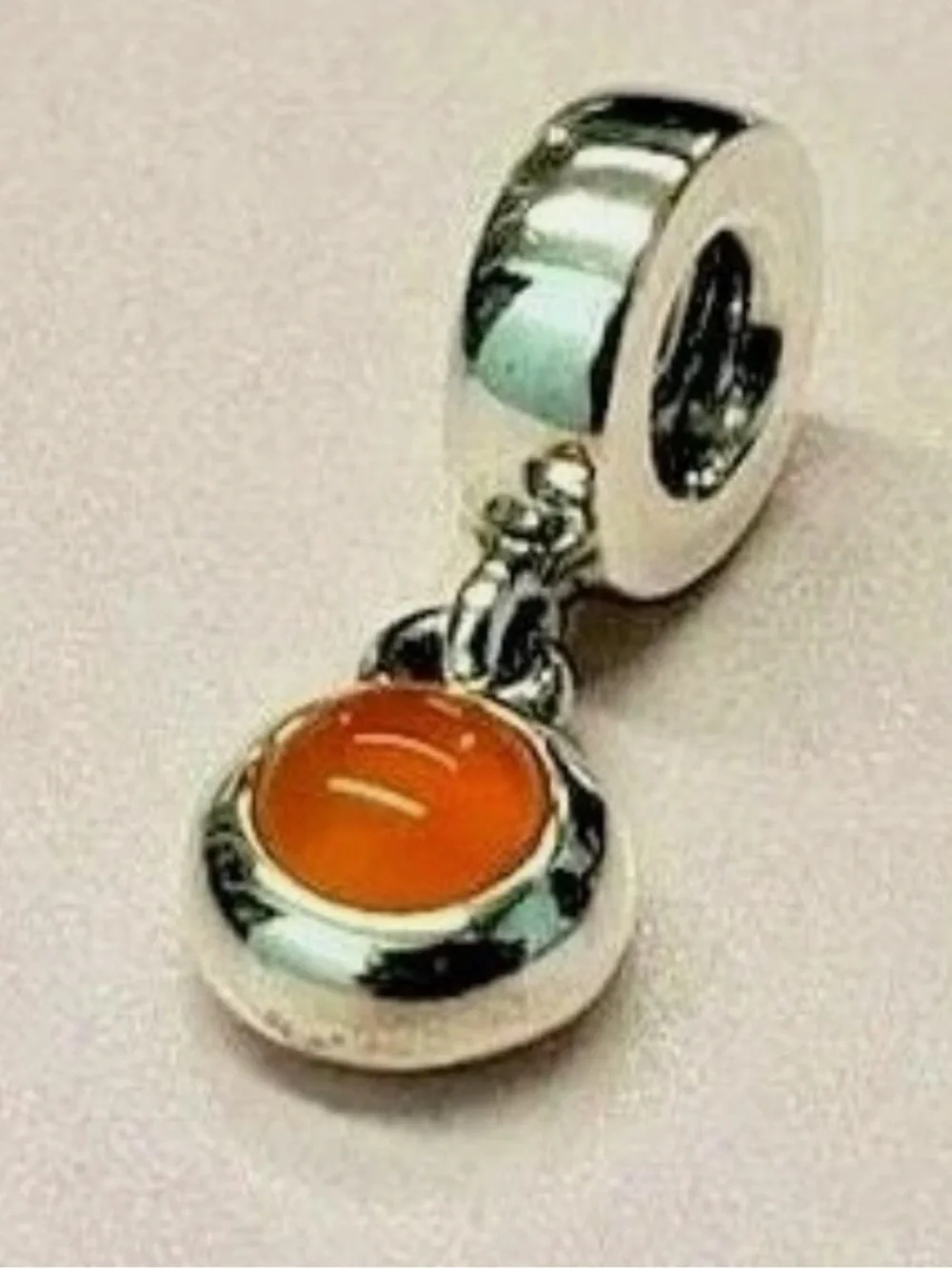 Pandora Carnelian Cabochon Dangle Charm - Retired