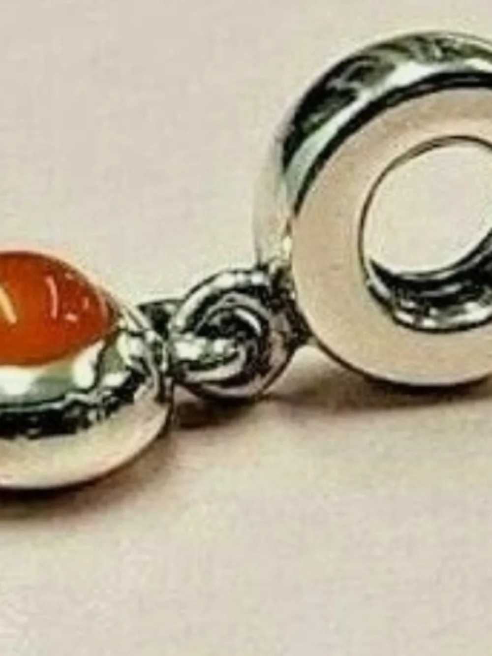 Pandora Carnelian Cabochon Dangle Charm - Retired